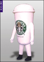 Star Bucks Coffee Inflatable Costume, click here to see large picture.