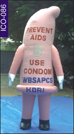 Condom Shape Inflatable Costume, click here to see large picture.